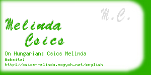 melinda csics business card